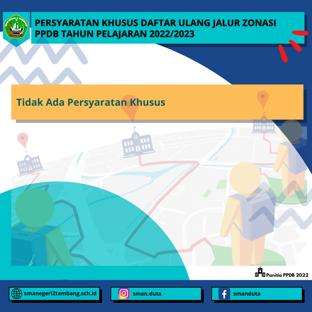 Persyaratan Khusus Daftar Ulang Jalur Zonasi PPDB TP. 2022/2023