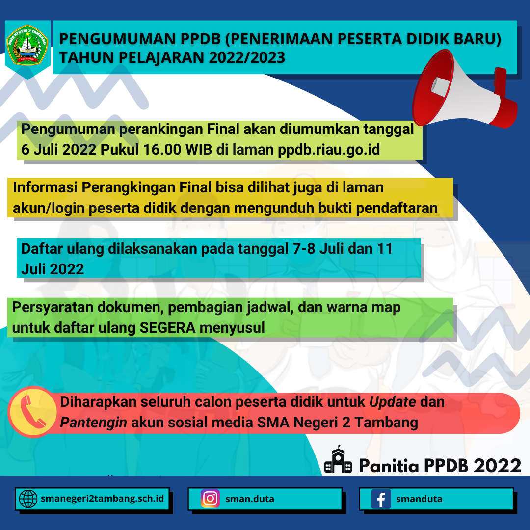 Pengumuman PPDB TP. 2022/2023